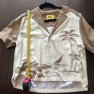 Davin Women's Brown and Cream Crop Top